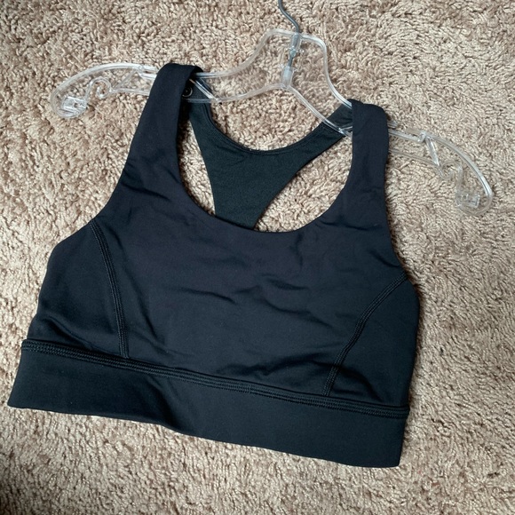LuluLemon Strappy Black Sports Bra - Picture 1 of 2
